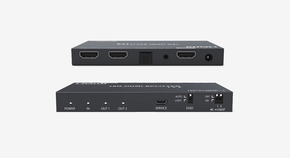 HDMI 4K60 1*2分配器带图像缩放、音频剥离